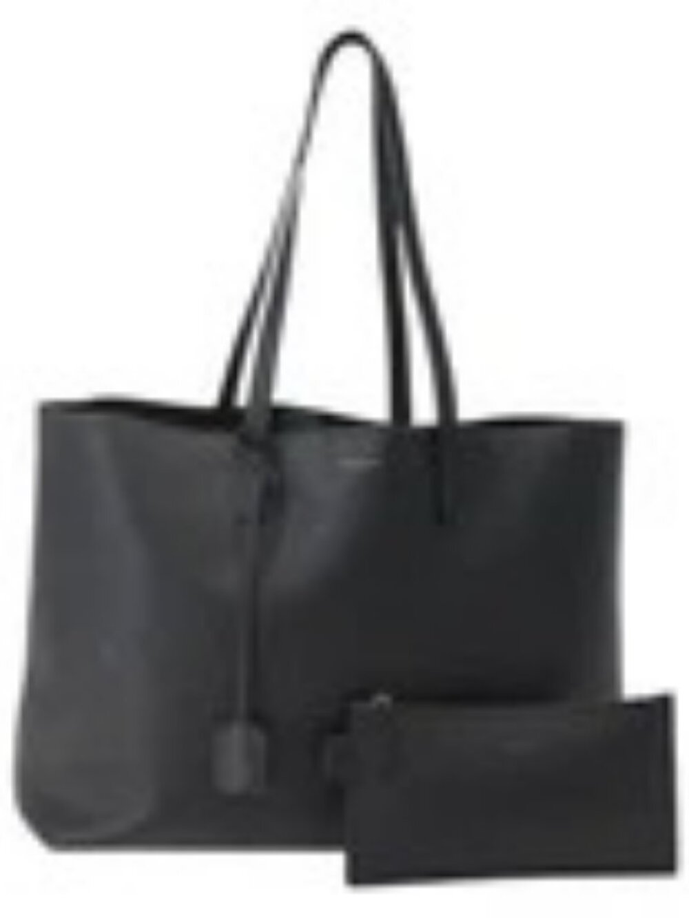 SAINT LAURENT Tote Bag Leather Black Auth hk3059 - Picture 1 of 16